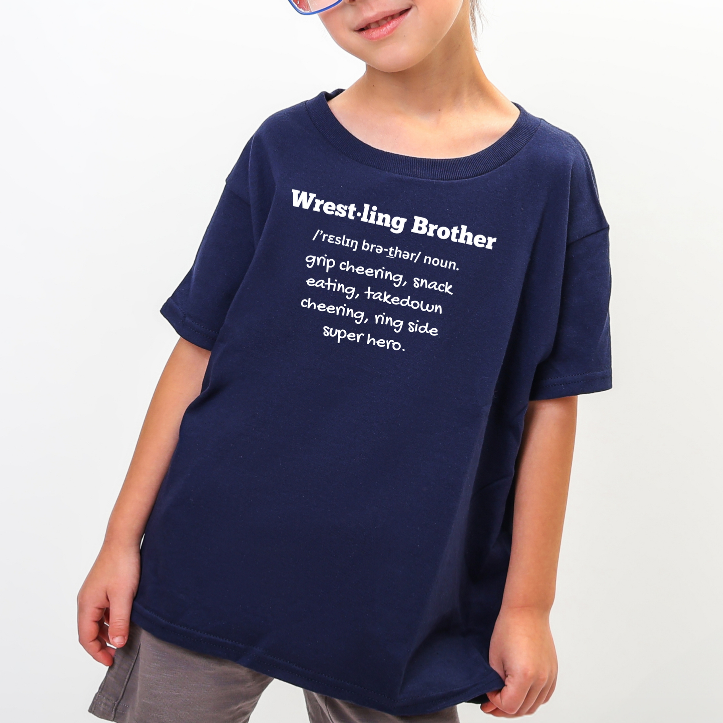 Wholesale Wrestling Family Sweatshirt or Graphic Tee - Navy Sweatshirt - Brother