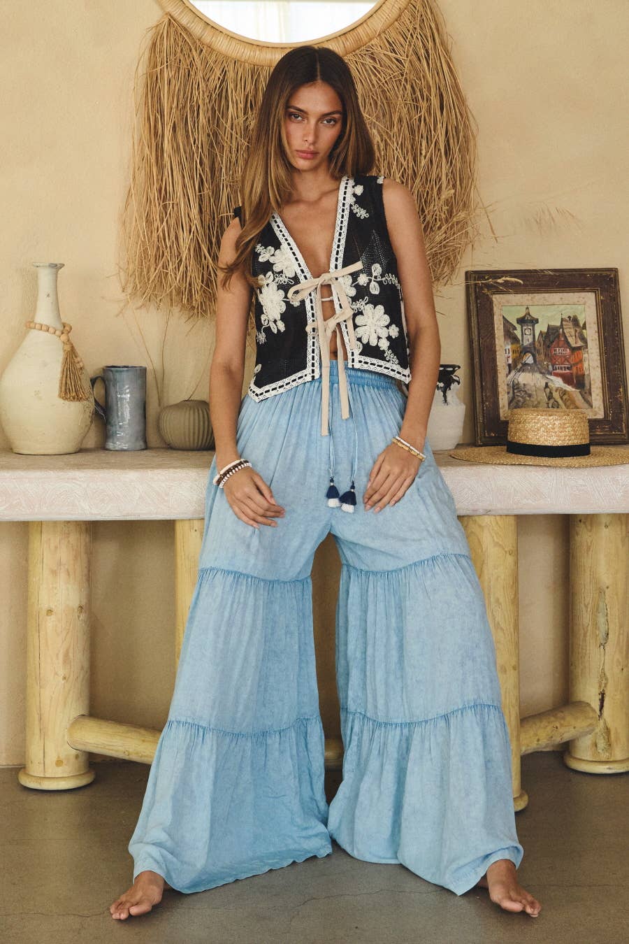 Sleeveless Embroidered Vest