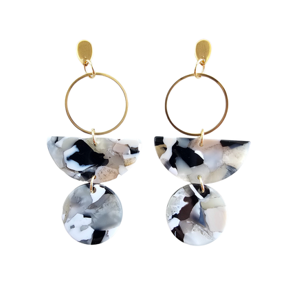 Wren Earrings - Ivory & Slate