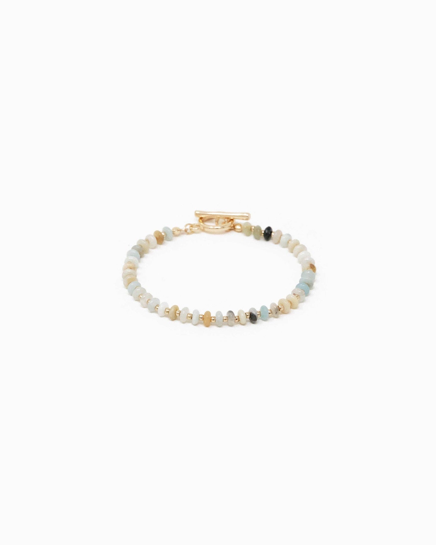 Natural Stone Gold Toggle Bracelet