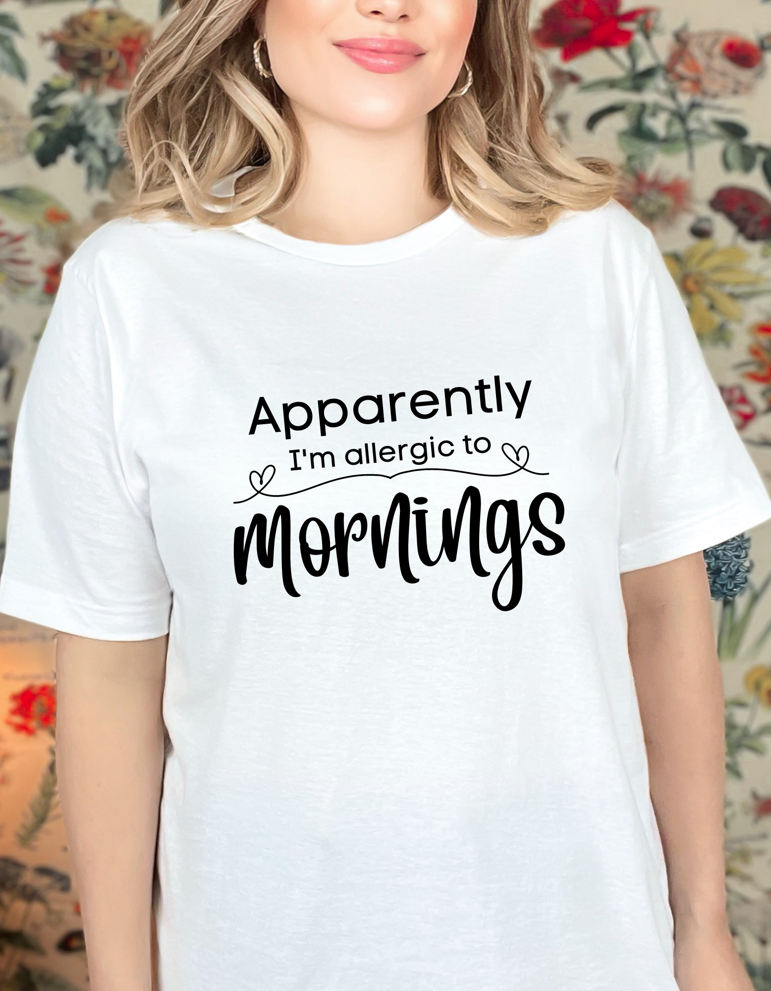 Wholesale Allergic to Mornings Graphic Tee - Grey