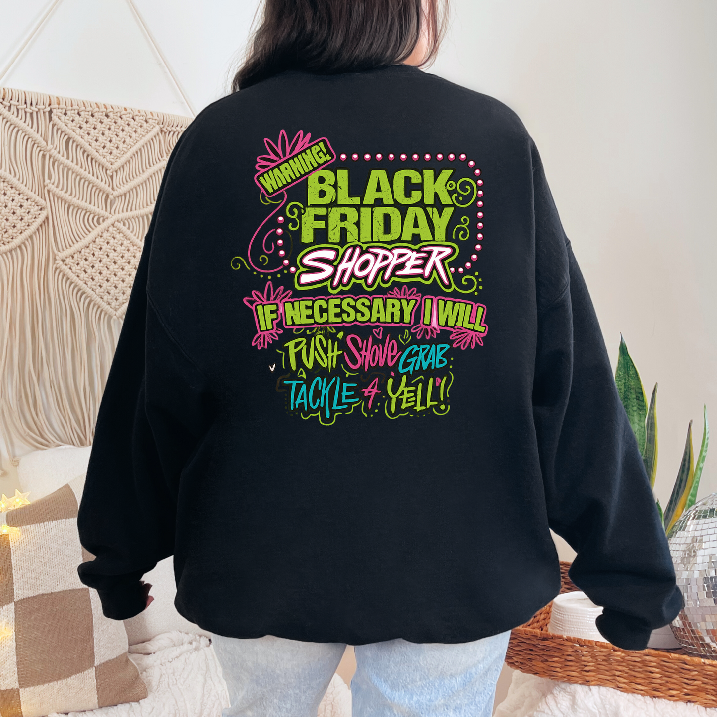 Wholesale Black Friday Shopper Sweatshirt - Black Sweatshirt