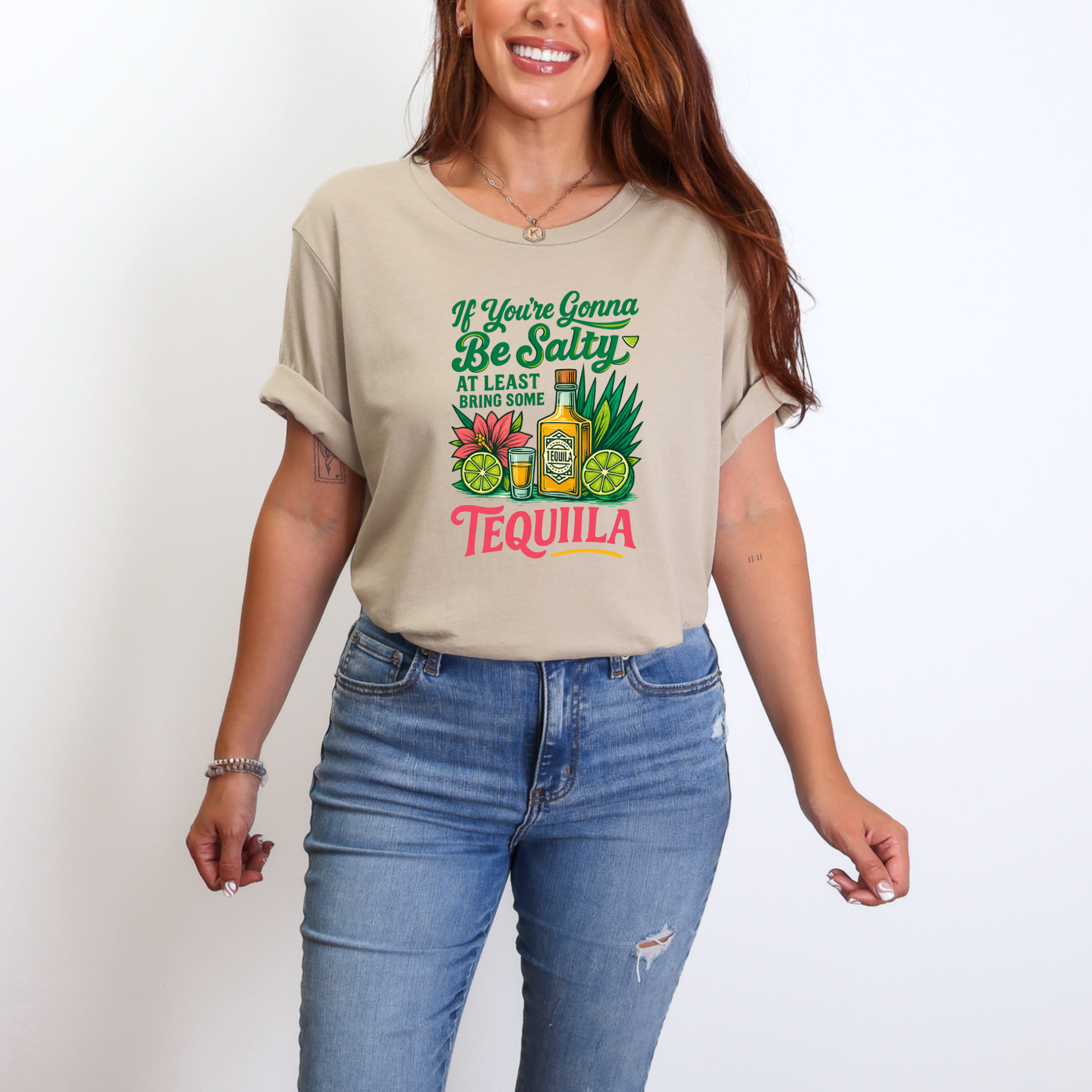 Wholesale Bring Some Tequila Graphic Tee - Tan Tee