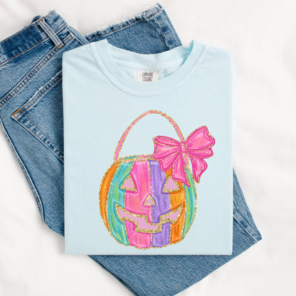 Colorful Pumpkin Bucket Tee.