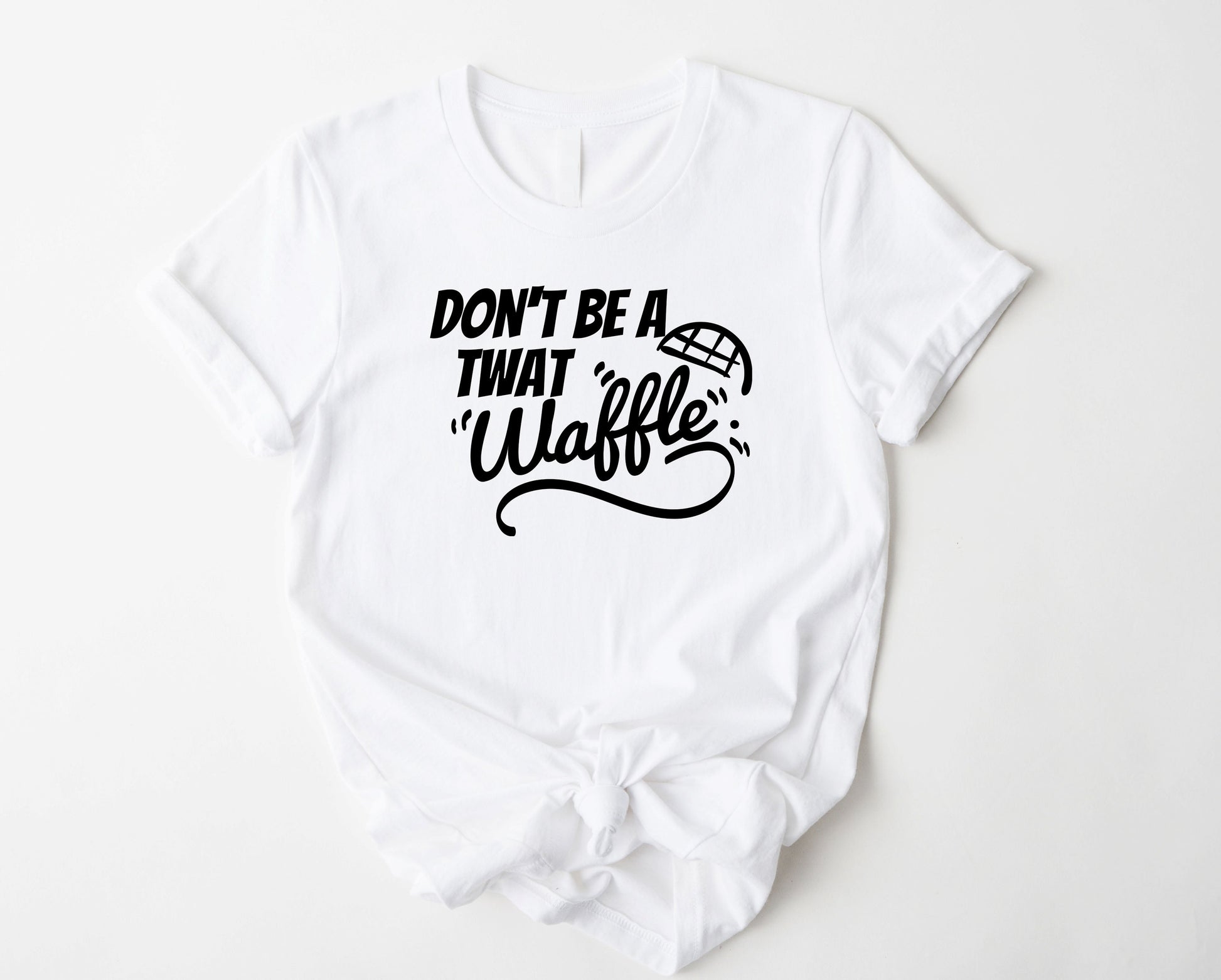 Wholesale Don't be a Twat Waffle Graphic Tee - Heather Brown