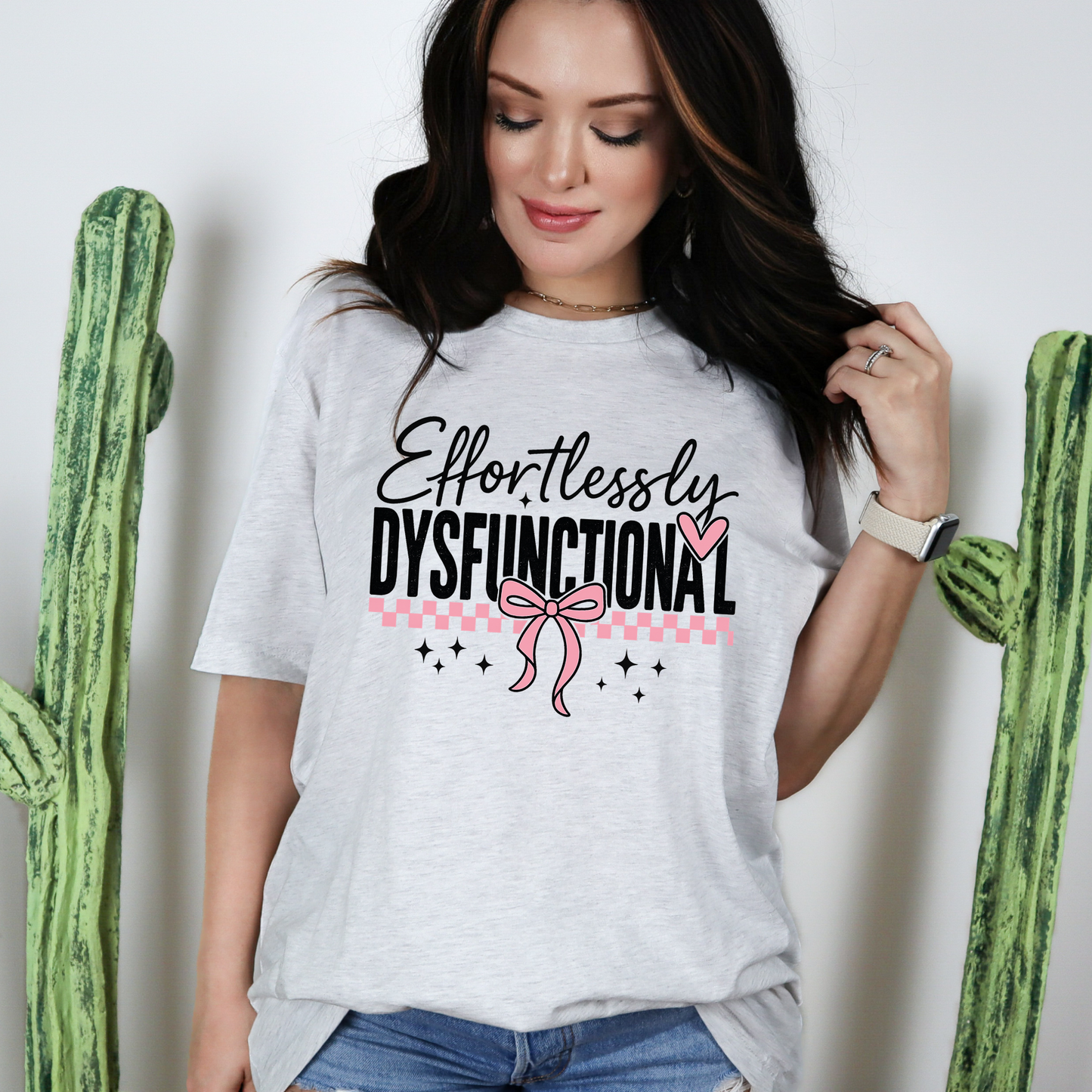 Wholesale Effortlessly Dysfunctional Graphic Tee - Ash Tee