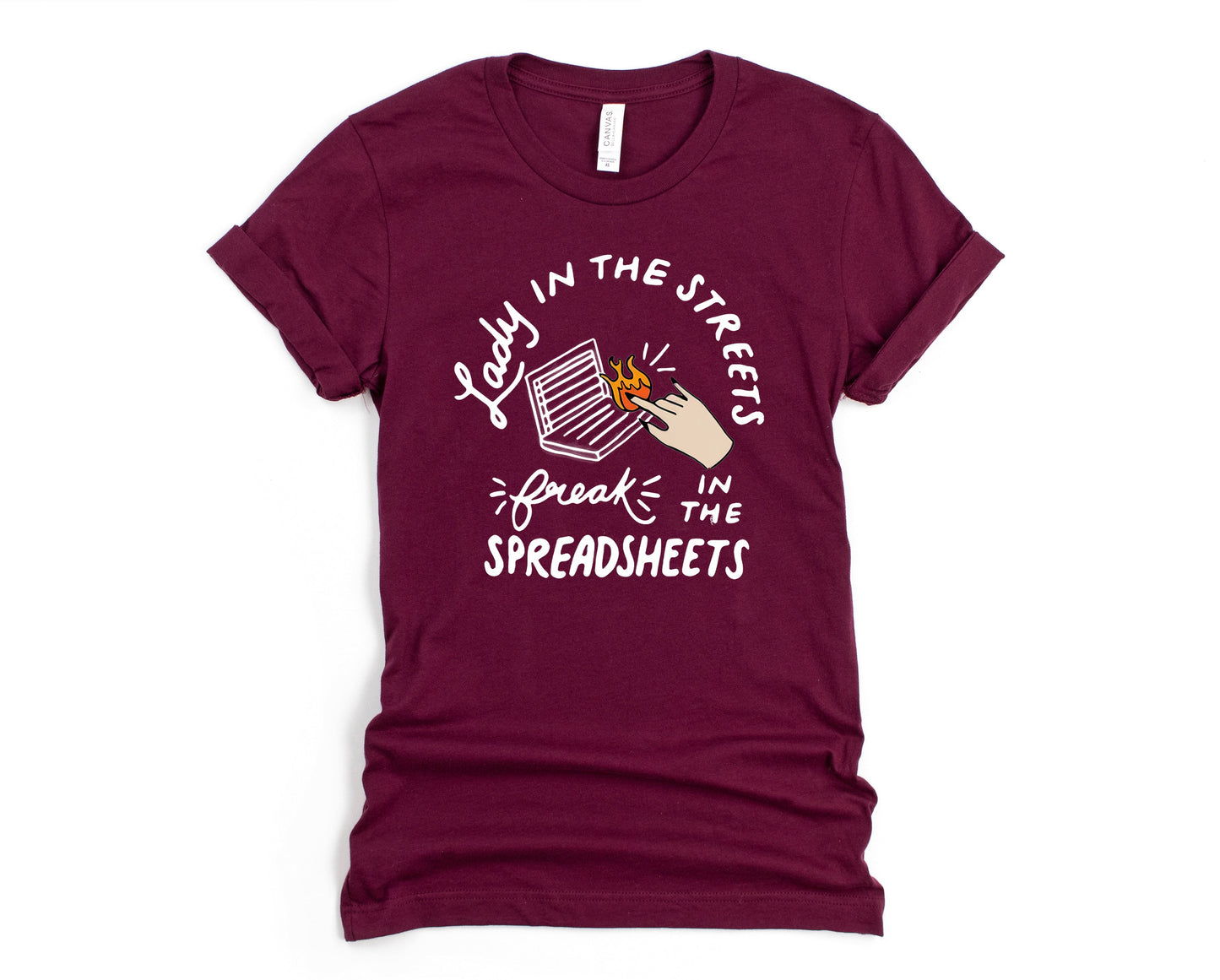 Wholesale Freak in the Spreadsheets Graphic Tee - White