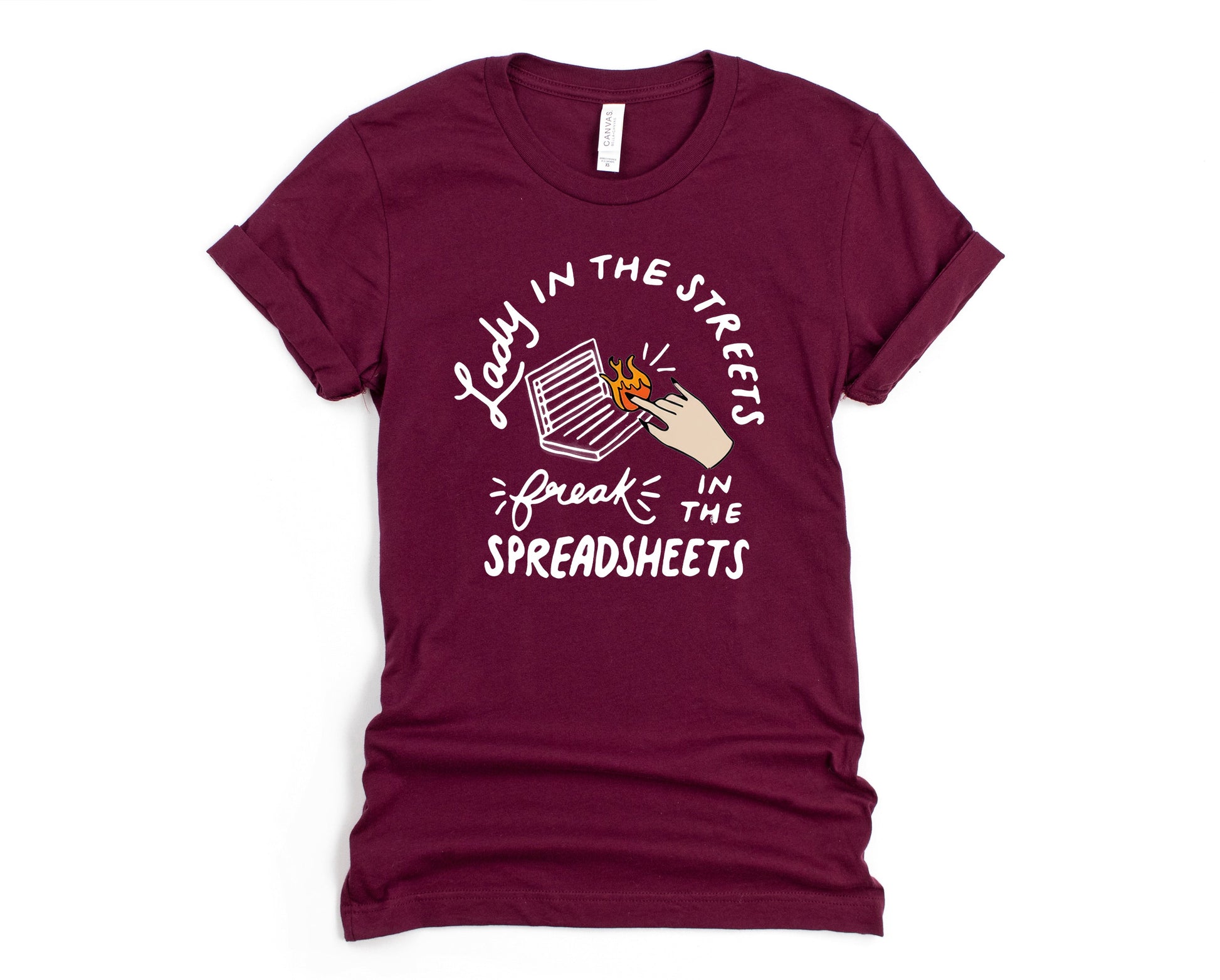Wholesale Freak in the Spreadsheets Graphic Tee - White