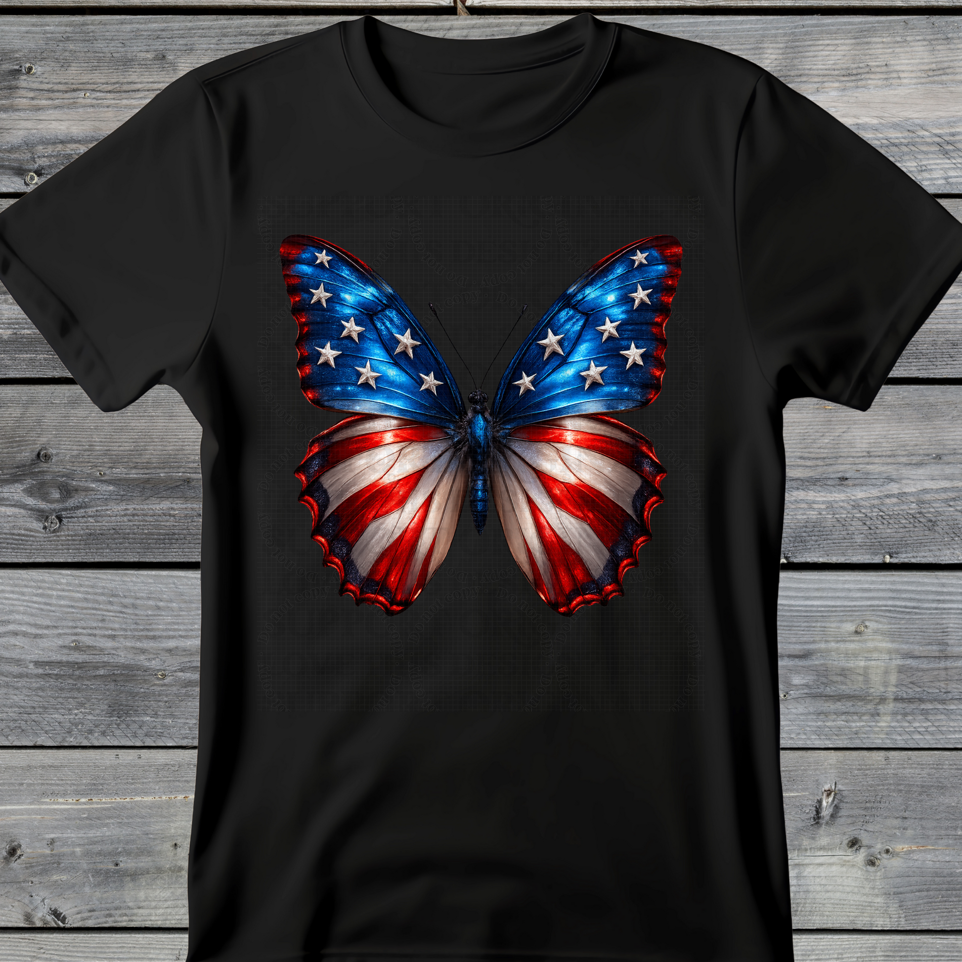 Wholesale Summer Fun Collab Graphic Tee Collection - Freedom Wings Black Tee