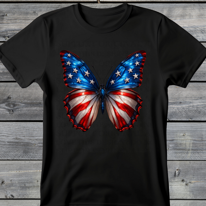 Wholesale Summer Fun Collab Graphic Tee Collection - Freedom Wings Black Tee