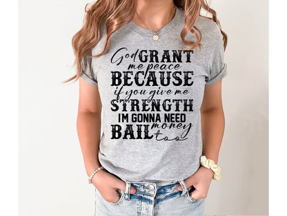 Wholesale Grant Me Peace Graphic Tee - Red Tee