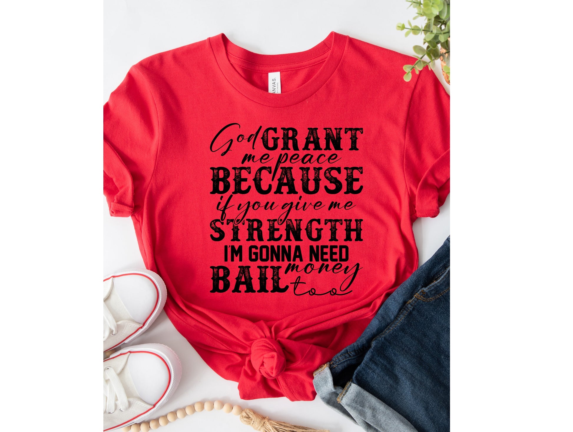 Wholesale Grant Me Peace Graphic Tee - Grey Tee