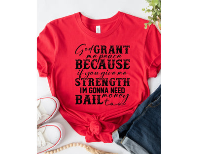 Wholesale Grant Me Peace Graphic Tee - Grey Tee