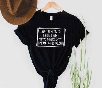Wholesale Have a Nice Day Graphic Tee - Black