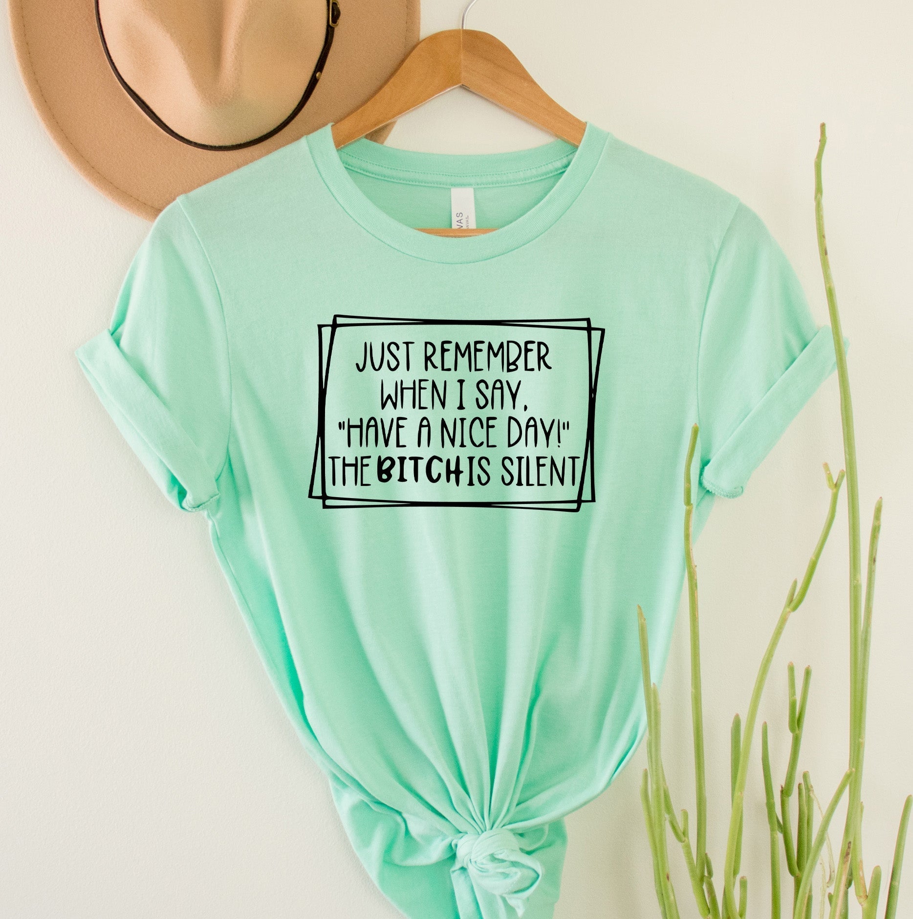 Wholesale Have a Nice Day Graphic Tee - Mint