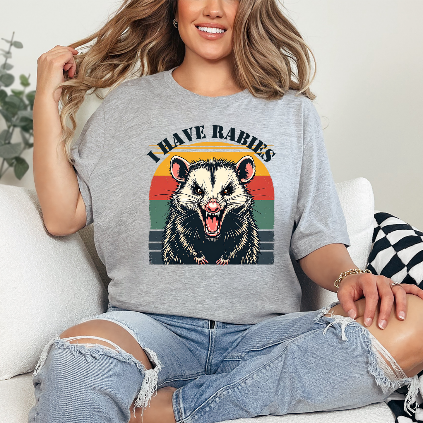 Wholesale I have rabies Graphic Tee - Grey Tee