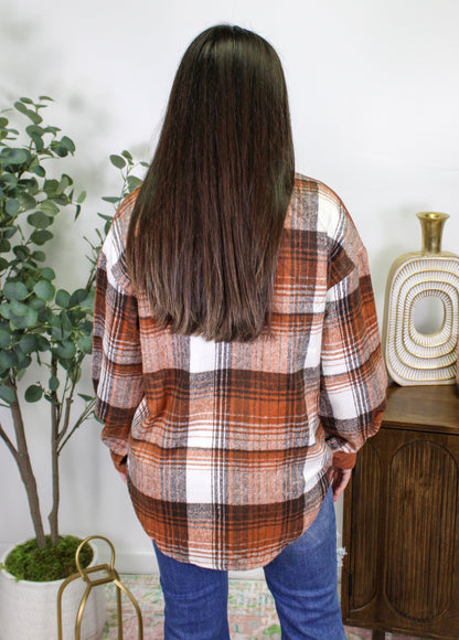 Brown Corduroy Plaid Shacket LT