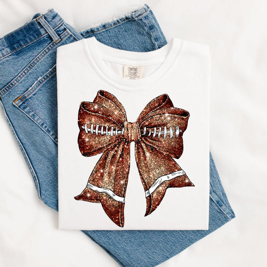 Sparkle Bow Football Tee.