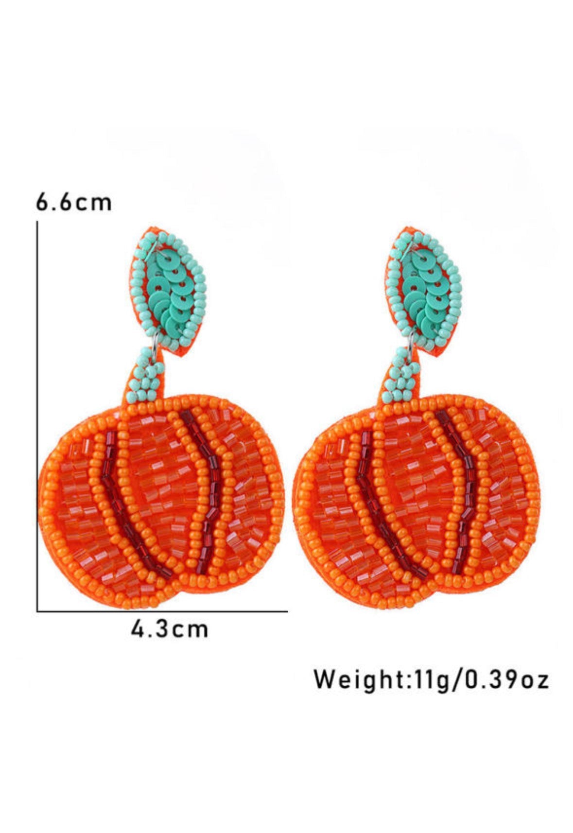 Pumpkin Beaded Earrings