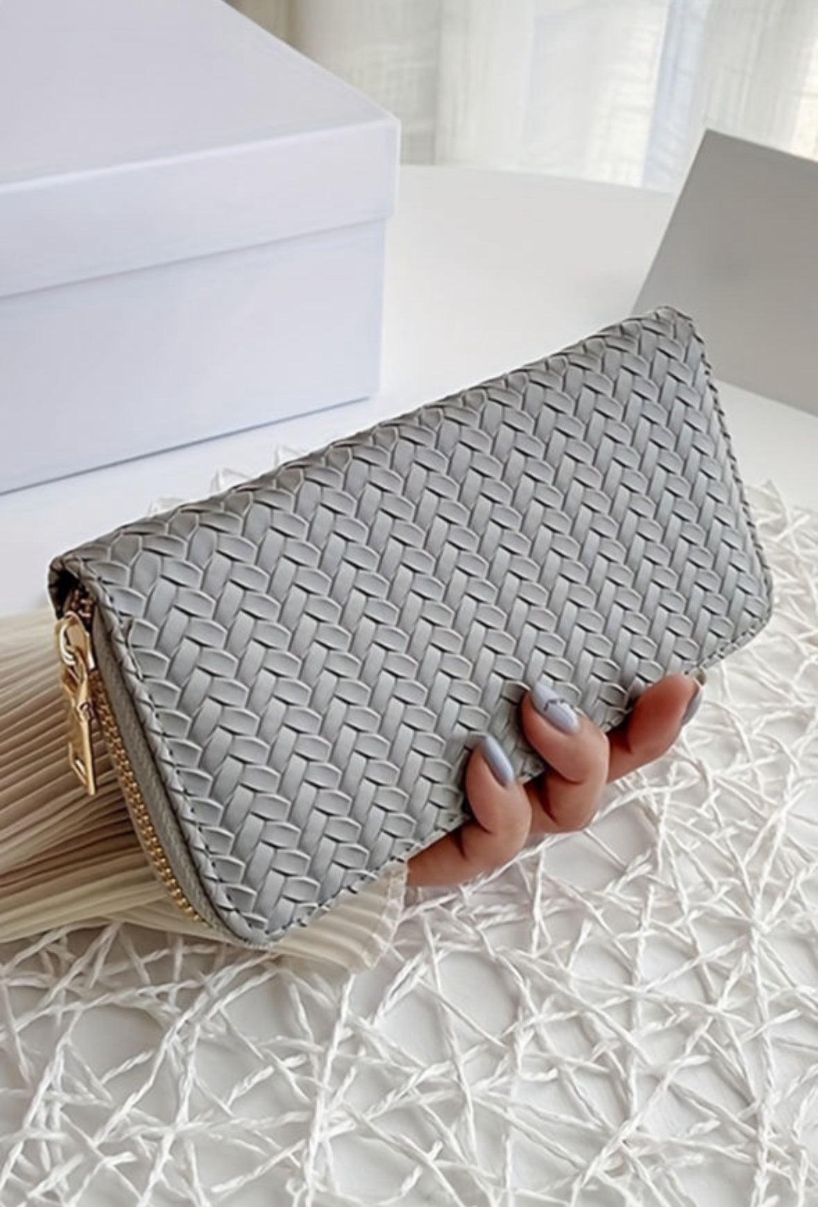 Grey Woven Wallet