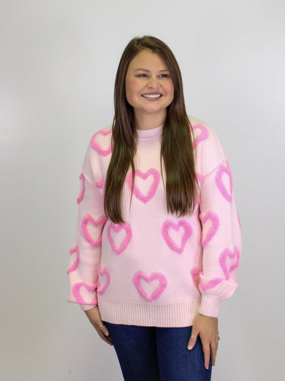 Light Pink Heart Sweater