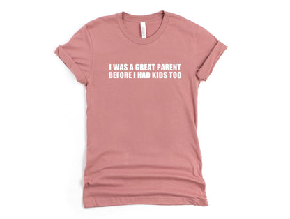 Wholesale I Was a Great Parent Graphic Tee - Blue Tee