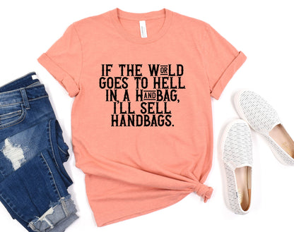 Wholesale I'll Sell Handbags Graphic Tee - Heather Sand