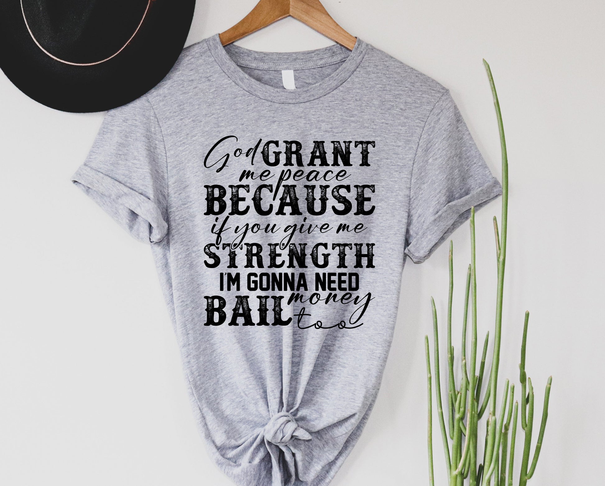 Wholesale I'm Gonna Need Bail Money Graphic Tee - Heather Grey
