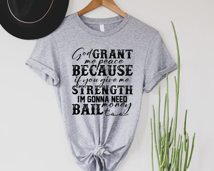 Wholesale I'm Gonna Need Bail Money Graphic Tee - Heather Grey