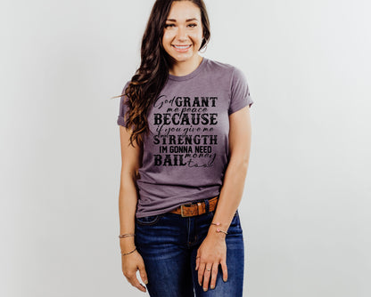 Wholesale I'm Gonna Need Bail Money Graphic Tee - Heathered Purple