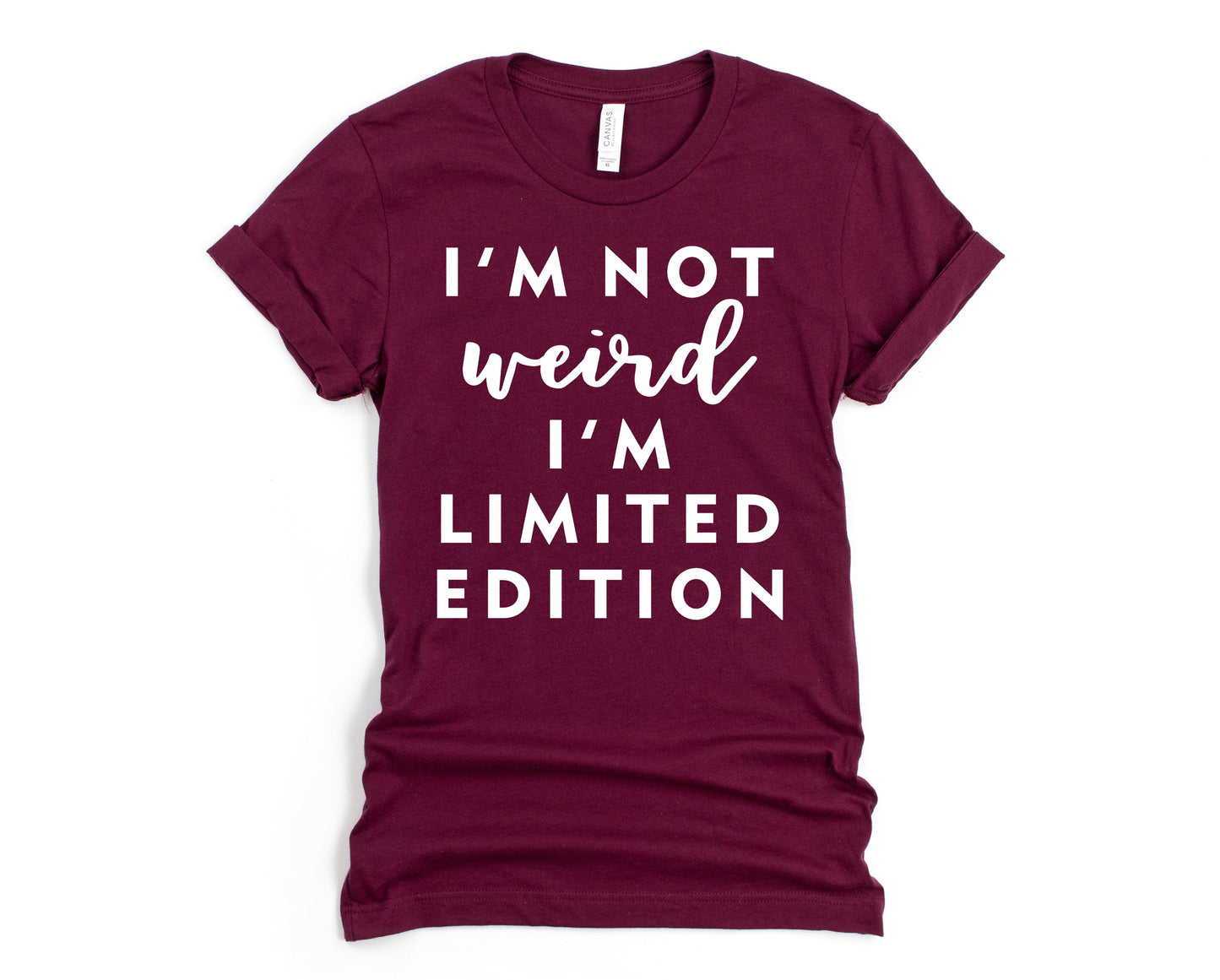 Wholesale I'm Not Weird Graphic Tee - Maroon