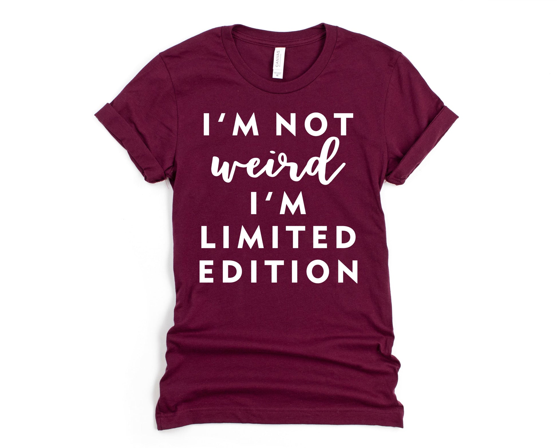 Wholesale I'm Not Weird Graphic Tee - Maroon