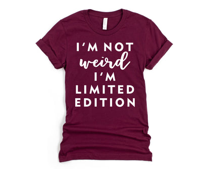 Wholesale I'm Not Weird Graphic Tee - Maroon