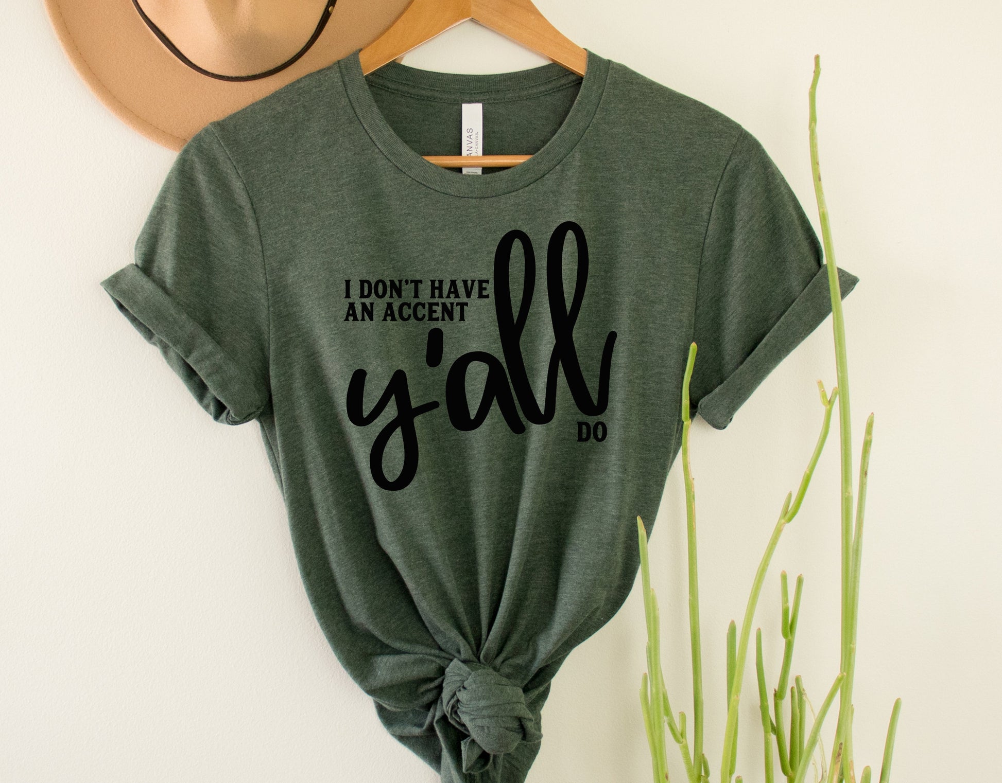 Wholesale I Don't Have an Accent Graphic Tee - Heather Forest