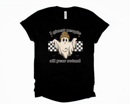 Wholesale I Ghost People All Year Round Graphic Tee - Grey Sweatshirt