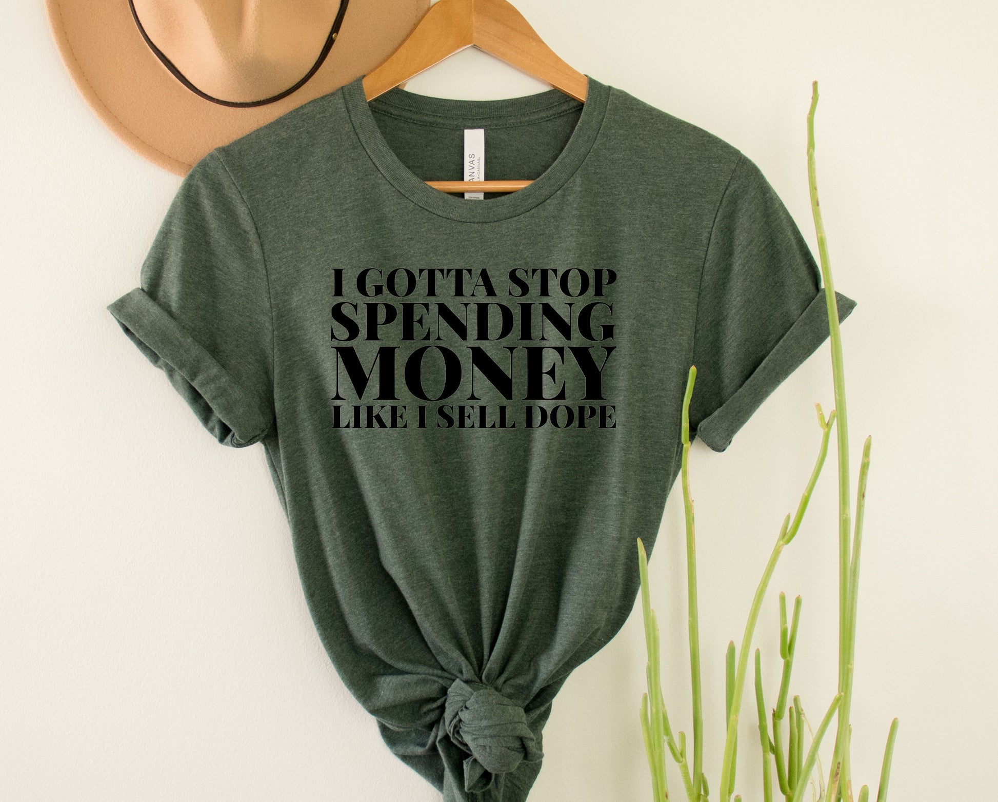 Wholesale I Gotta Stop Graphic Tee - Heather Forest