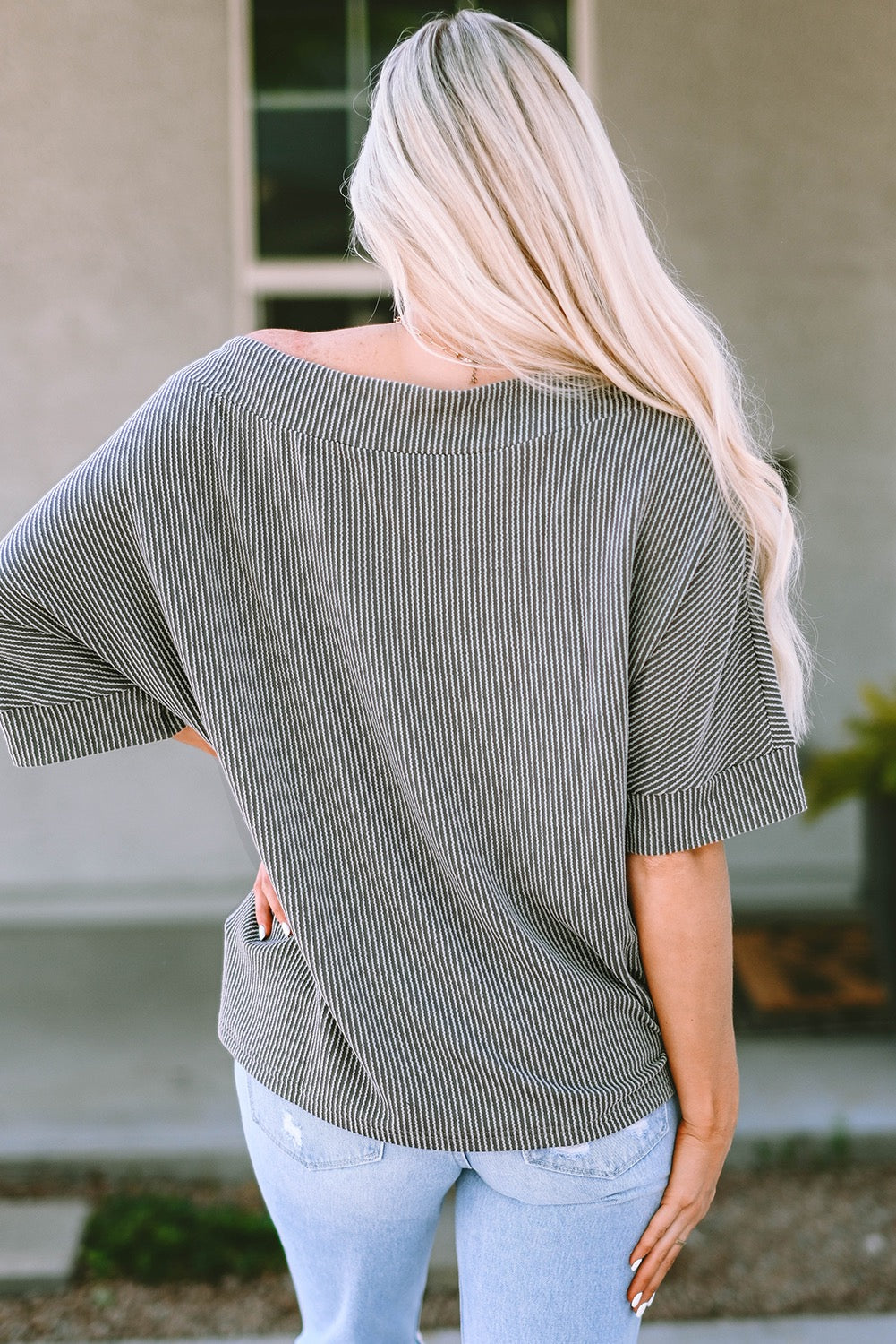 Grey Corded Blouse