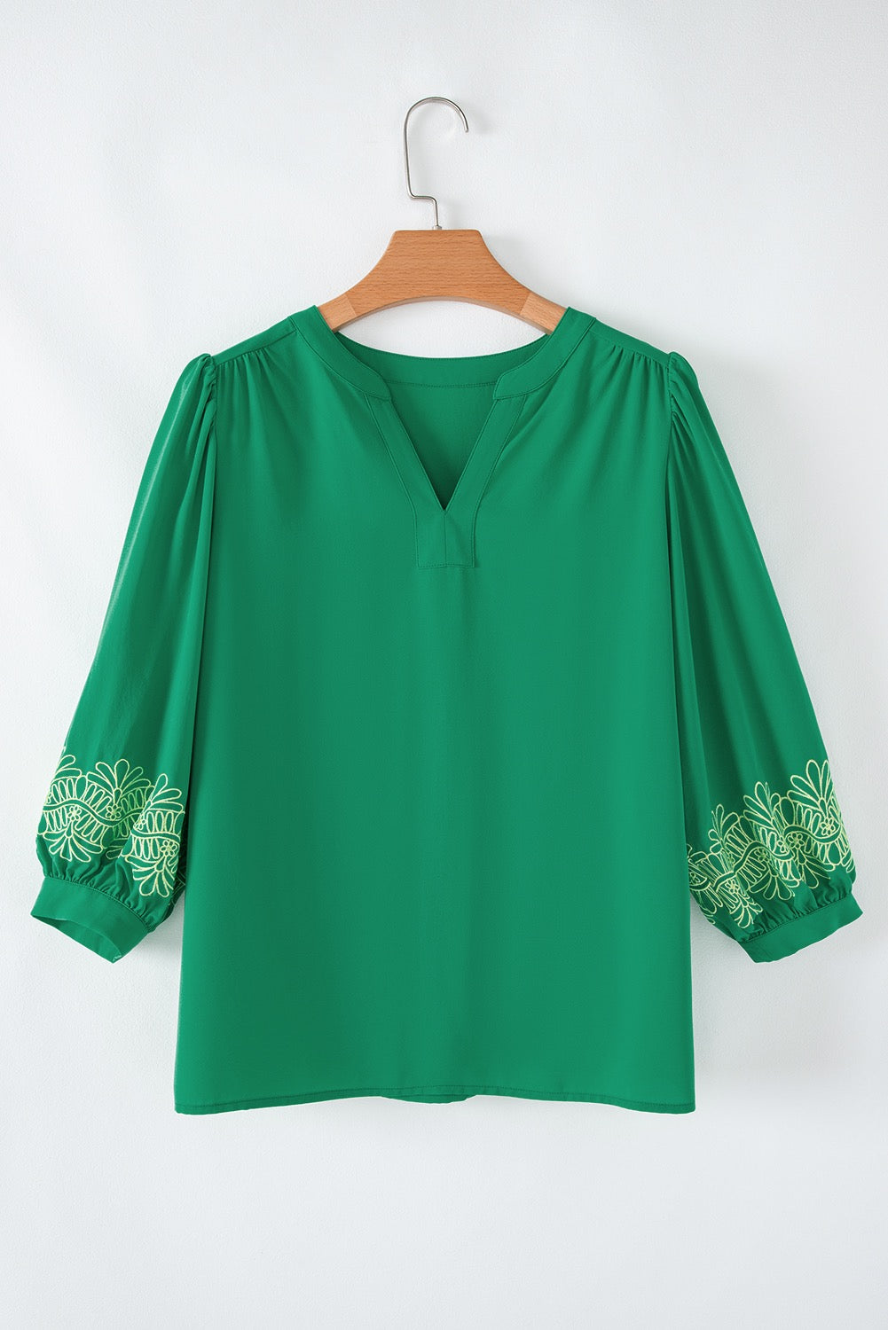 Green Embroidered Blouse