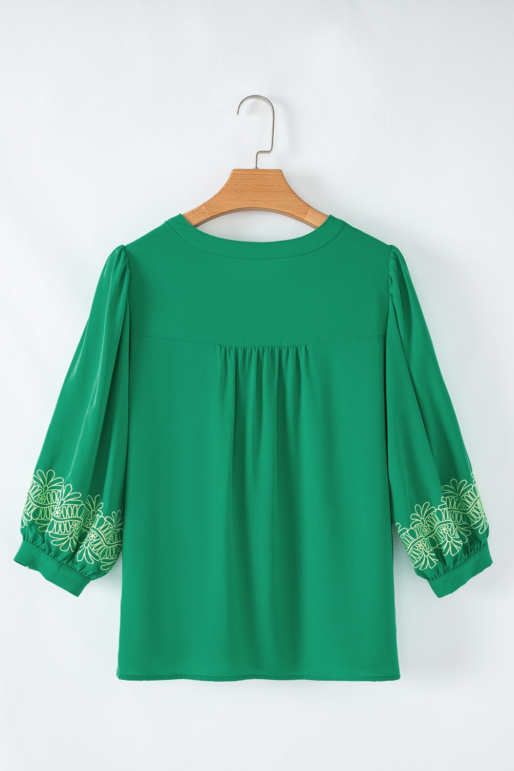 Green Embroidered Blouse