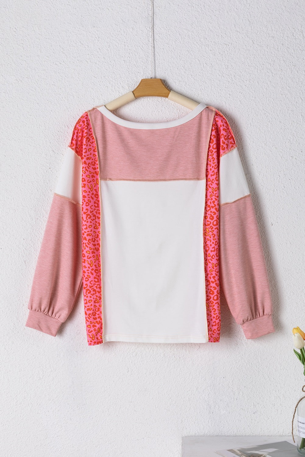 Pink Colorblock Leopard Top LT