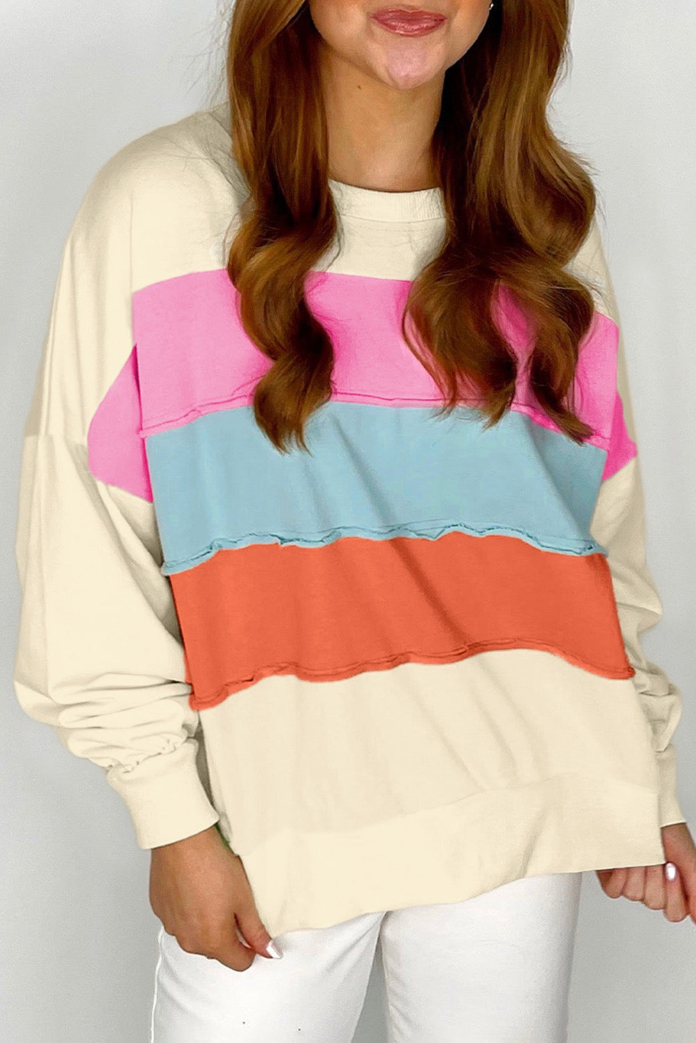 Striped Patchwork Pullover