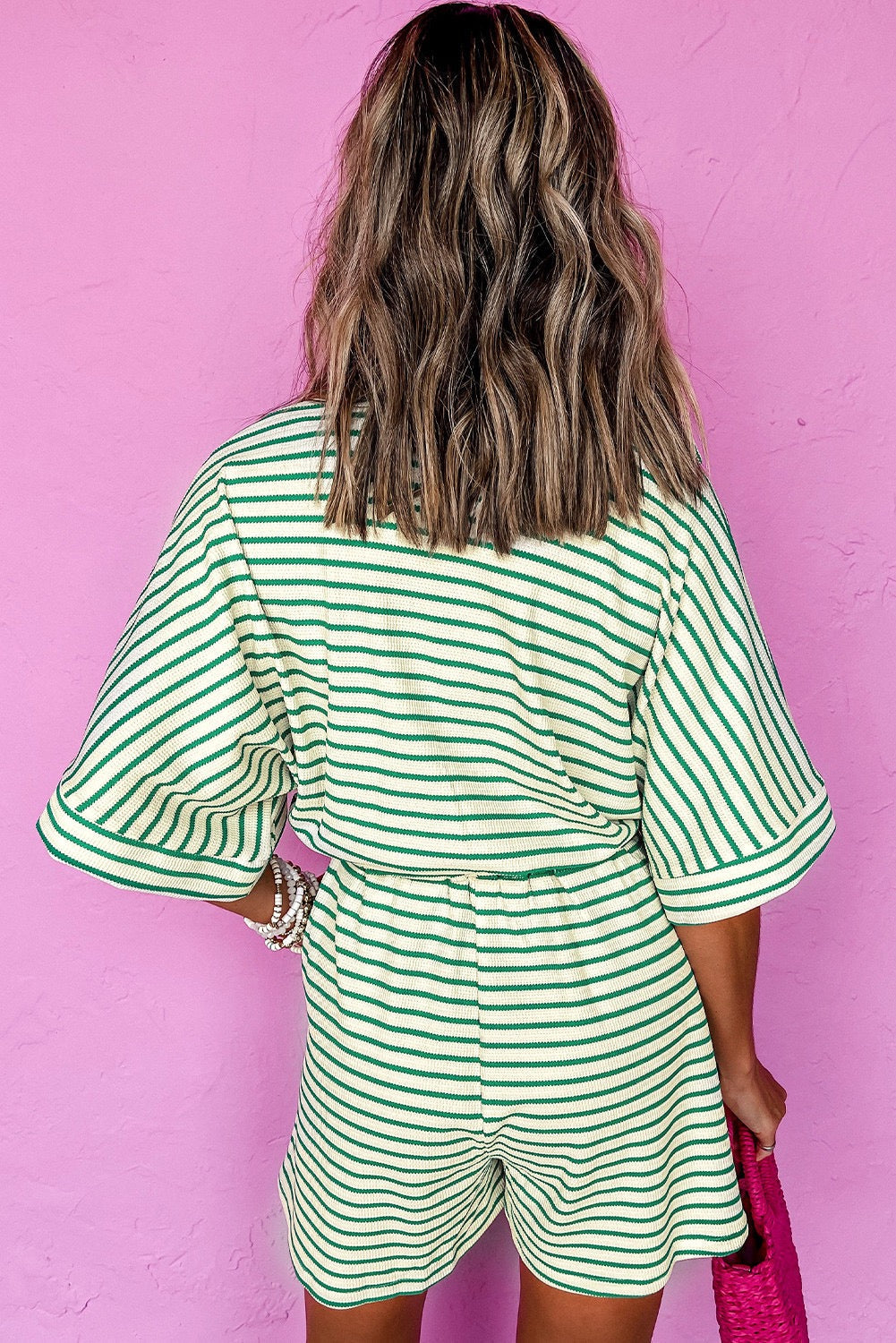 Green Striped Romper