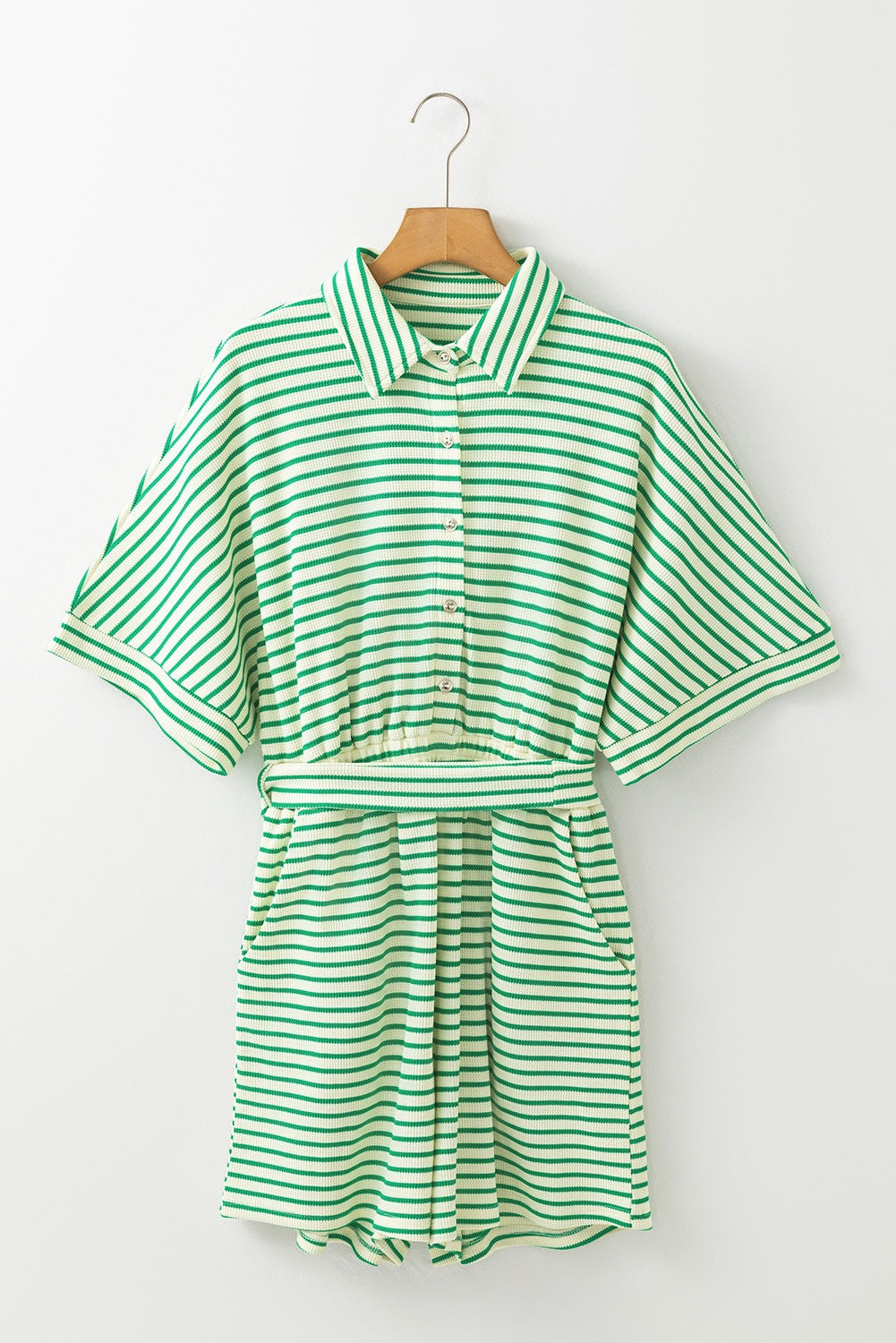 Green Striped Romper