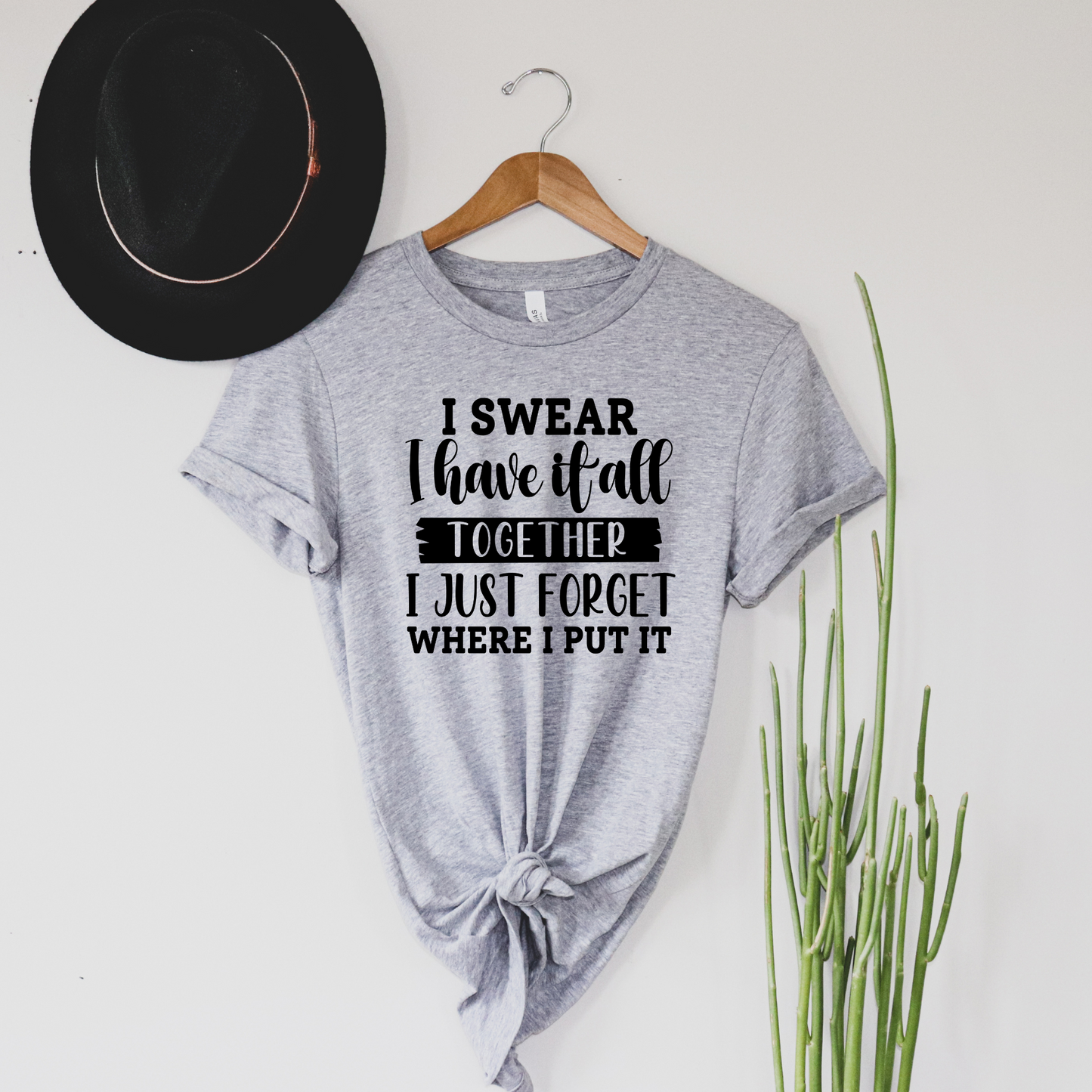 Wholesale I swear Graphic Tee - Grey Tee