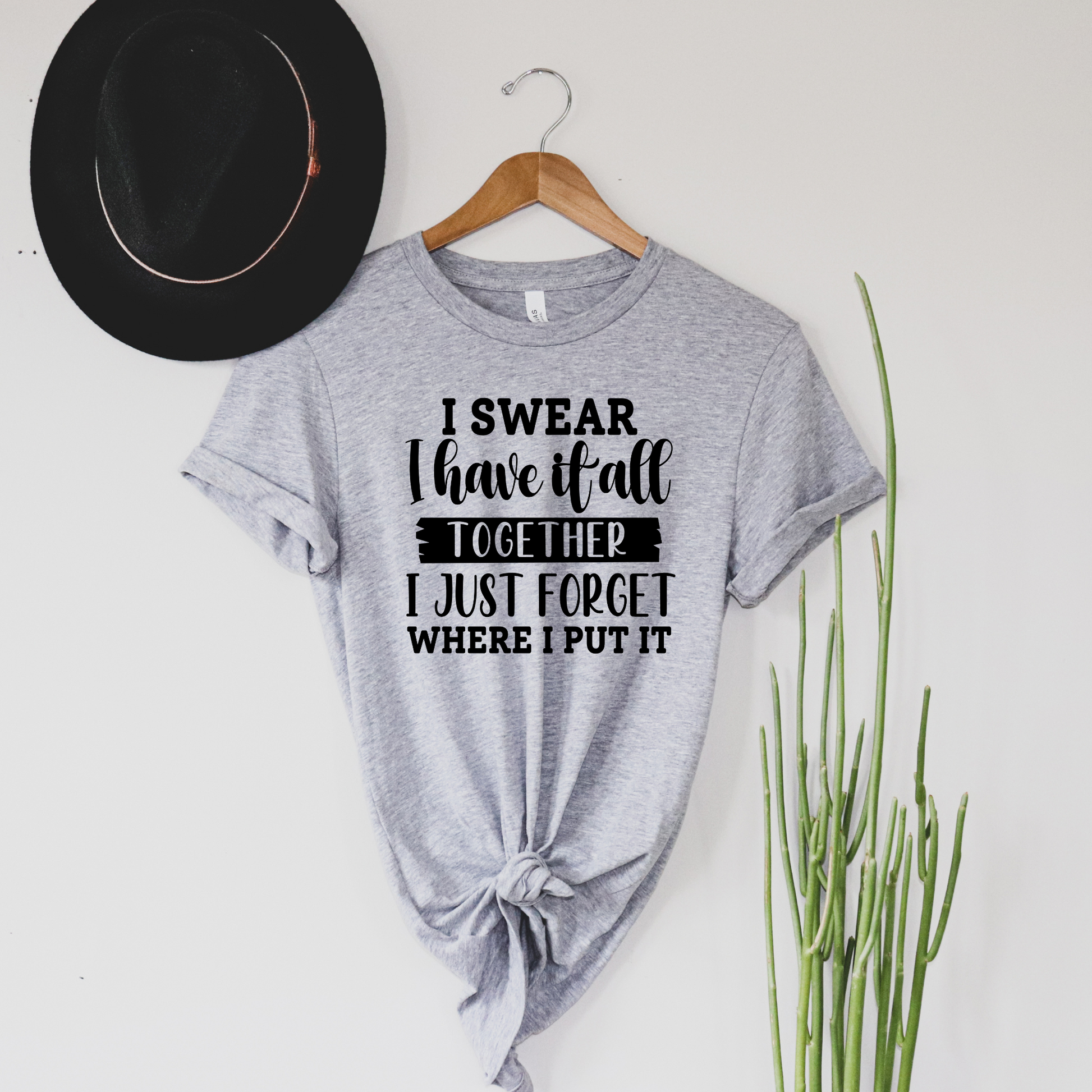 Wholesale I swear Graphic Tee - Grey Tee
