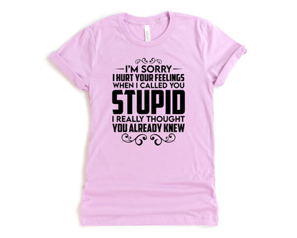 Wholesale I Thought You Already Knew Graphic Tee - Lilac