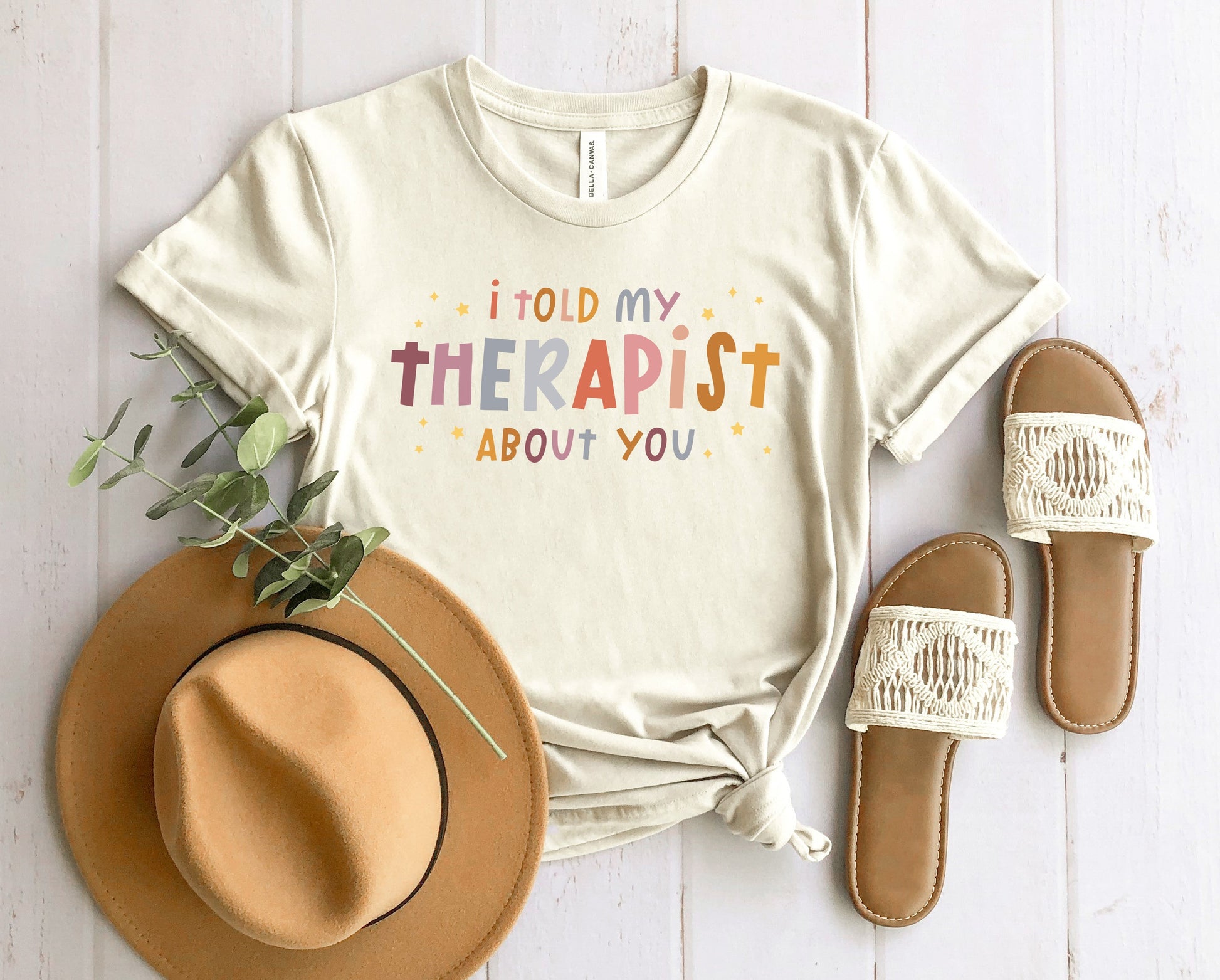 Wholesale I Told My Therapist About You Graphic Tee - Heather Sand