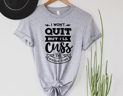 Wholesale I Won't Quit Graphic Tee - Heather Grey