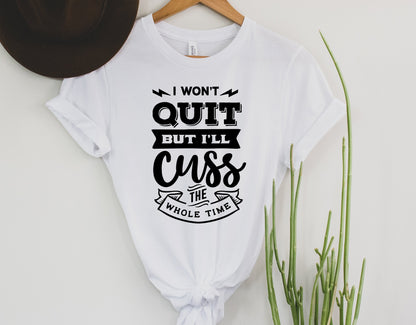 Wholesale I Won't Quit Graphic Tee - White