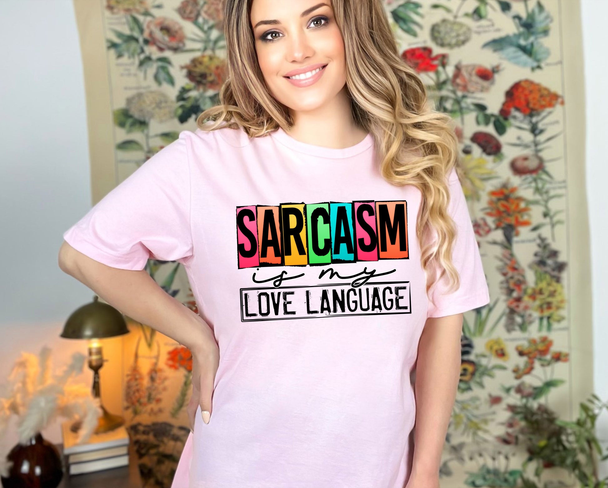 Wholesale My Love Language Graphic Tee - Pink